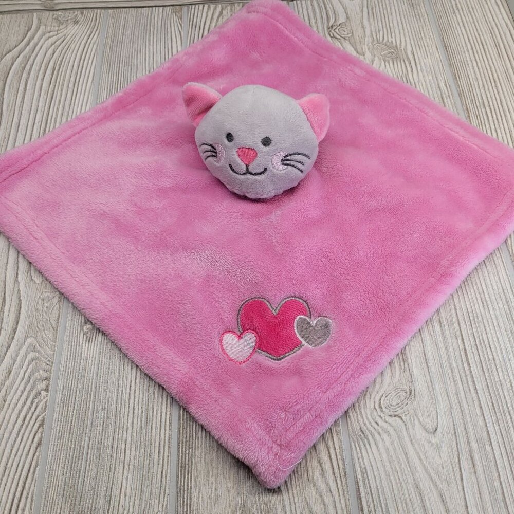 Little Beginnings Kitty Cat Lovey Security Blanket Plush Baby‎ Nursery Hearts